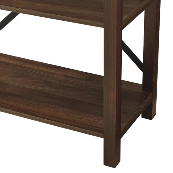 Dark Walnut Farmhouse Metal Bookcase-Kirkland's Home Best