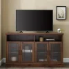 Dark Walnut Glass Door Classic Tv Stand-Kirkland's Home Outlet
