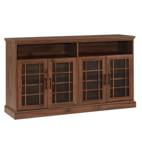 Dark Walnut Glass Door Classic Tv Stand-Kirkland's Home Outlet
