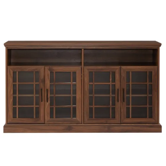 Dark Walnut Glass Door Classic Tv Stand-Kirkland's Home Outlet