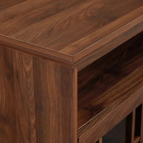 Dark Walnut Glass Door Classic Tv Stand-Kirkland's Home Outlet