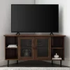 Dark Walnut Glass Door Corner Tv Stand-Kirkland's Home Online