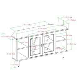 Dark Walnut Glass Door Corner Tv Stand-Kirkland's Home Online