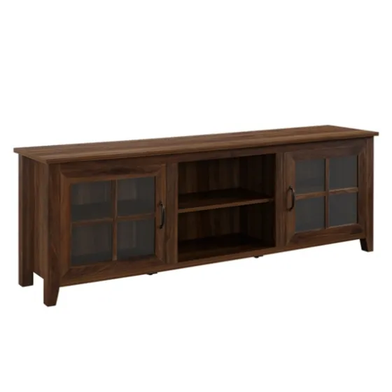 Dark Walnut Glass Door Tv Stand-Kirkland's Home Hot