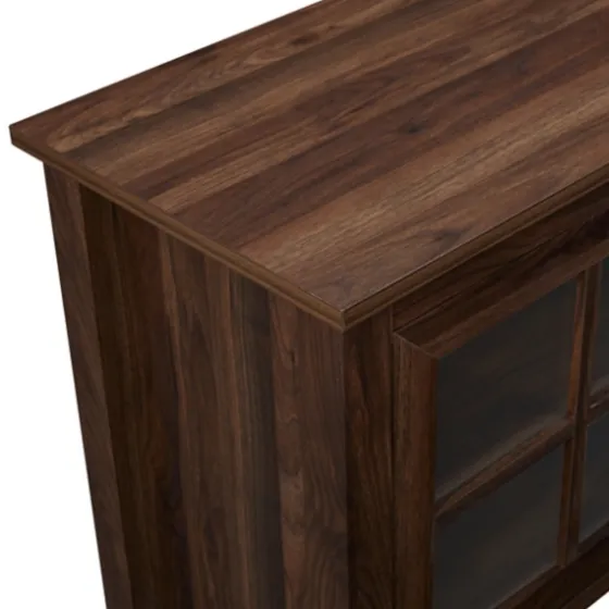 Dark Walnut Glass Door Tv Stand-Kirkland's Home Hot