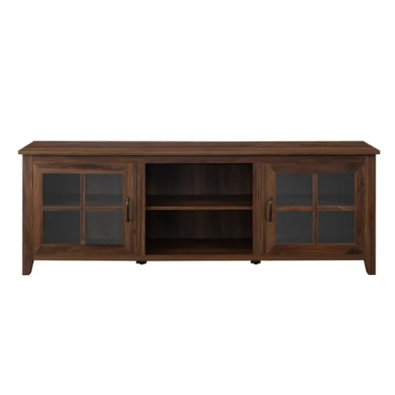 Dark Walnut Glass Door Tv Stand-Kirkland's Home Hot