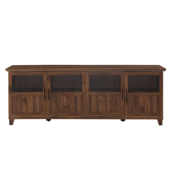 Dark Walnut Glass Paneled Door Tv Stand-Kirkland's Home Sale