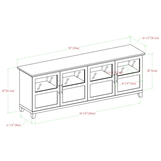Dark Walnut Glass Paneled Door Tv Stand-Kirkland's Home Sale