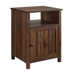 Dark Walnut Grooved Door Side Table-Kirkland's Home Flash Sale