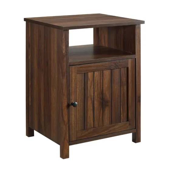 Dark Walnut Grooved Door Side Table-Kirkland's Home Flash Sale