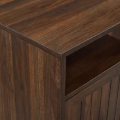 Dark Walnut Grooved Door Side Table-Kirkland's Home Flash Sale