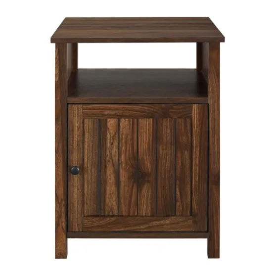 Dark Walnut Grooved Door Side Table-Kirkland's Home Flash Sale