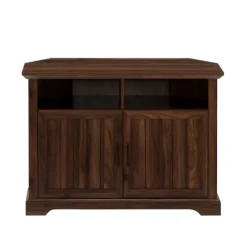 Dark Walnut Grooved Door Corner Tv Stand-Kirkland's Home Cheap