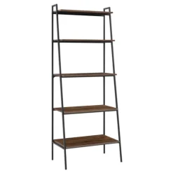 Dark Walnut Industrial Ladder Shelf-Kirkland's Home Clearance