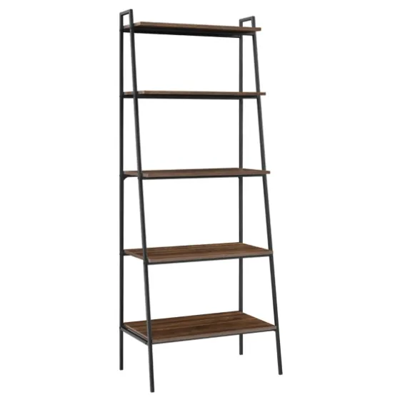 Dark Walnut Industrial Ladder Shelf-Kirkland's Home Clearance