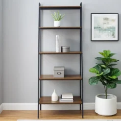 Dark Walnut Industrial Ladder Shelf-Kirkland's Home Clearance