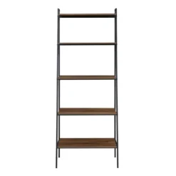 Dark Walnut Industrial Ladder Shelf-Kirkland's Home Clearance