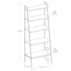 Dark Walnut Industrial Ladder Shelf-Kirkland's Home Clearance
