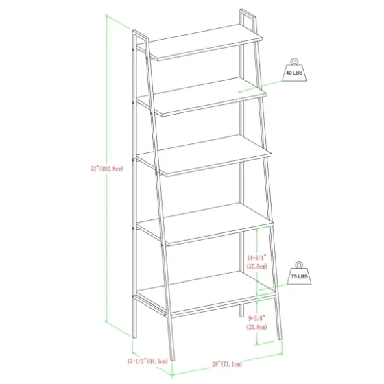 Dark Walnut Industrial Ladder Shelf-Kirkland's Home Clearance