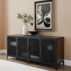 Dark Walnut Industrial Sideboard Cabinet-Kirkland's Home Cheap