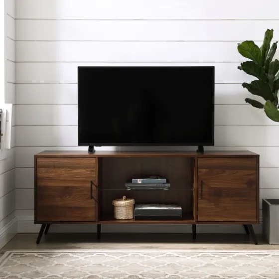 Dark Walnut Mid-Century 2-Door Media Cabinet-Kirkland's Home Sale