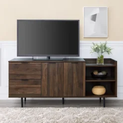 Dark Walnut Mid-Century 4-Door Tv Stand-Kirkland's Home New