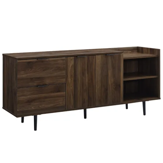 Dark Walnut Mid-Century 4-Door Tv Stand-Kirkland's Home New
