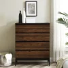 Dark Walnut Midcentury Four-Drawer Chest-Kirkland's Home Fashion