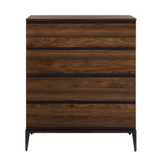 Dark Walnut Midcentury Four-Drawer Chest-Kirkland's Home Fashion