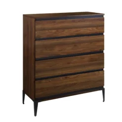Dark Walnut Midcentury Four-Drawer Chest-Kirkland's Home Fashion