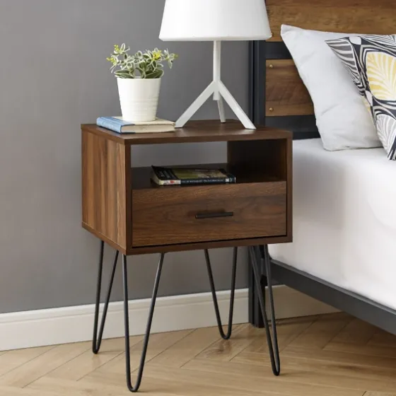 Dark Walnut Modern Farmhouse Side Table-Kirkland's Home Flash Sale