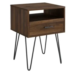 Dark Walnut Modern Farmhouse Side Table-Kirkland's Home Flash Sale