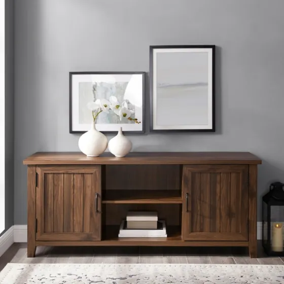 Dark Walnut Modern Farmhouse Tv Stand-Kirkland's Home Sale