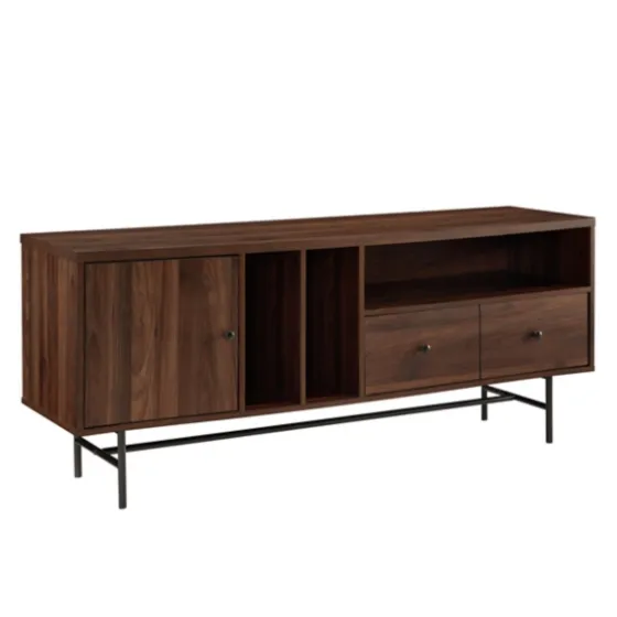 Dark Walnut Modern Record Storage Tv Stand-Kirkland's Home Clearance