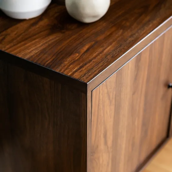 Dark Walnut Modern Record Storage Tv Stand-Kirkland's Home Clearance