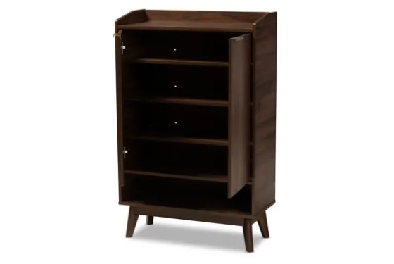 Dark Walnut 5-Shelf Wooden Shoe Cabinet-Kirkland's Home Best
