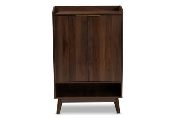 Dark Walnut 5-Shelf Wooden Shoe Cabinet-Kirkland's Home Best
