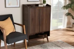 Dark Walnut 5-Shelf Wooden Shoe Cabinet-Kirkland's Home Best
