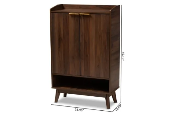 Dark Walnut 5-Shelf Wooden Shoe Cabinet-Kirkland's Home Best