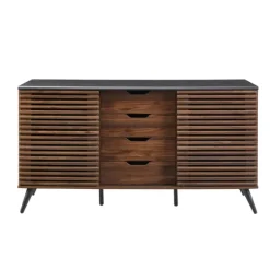 Dark Walnut Slatted 4-Drawer Cabinet-Kirkland's Home Best
