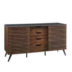 Dark Walnut Slatted 4-Drawer Cabinet-Kirkland's Home Best