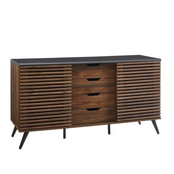 Dark Walnut Slatted 4-Drawer Cabinet-Kirkland's Home Best