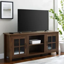 Dark Walnut Window Pane Tv Stand-Kirkland's Home Online