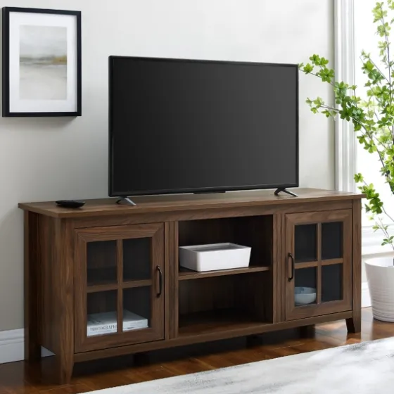 Dark Walnut Window Pane Tv Stand-Kirkland's Home Online