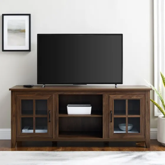 Dark Walnut Window Pane Tv Stand-Kirkland's Home Online