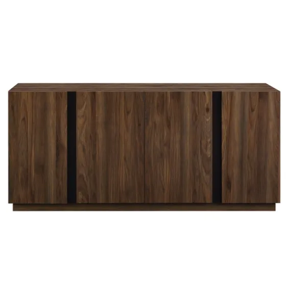Dark Walnut Wood And Black Metal Sideboard-Kirkland's Home Store