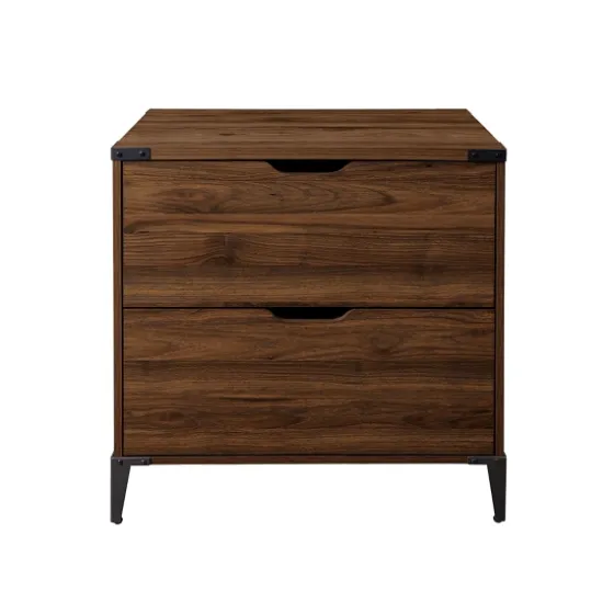 Dark Walnut Wood And Iron Accent Filing Cabinet-Kirkland's Home Cheap