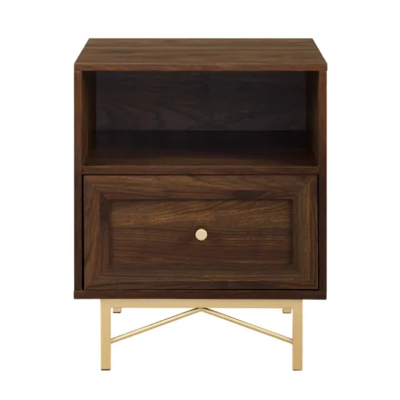 Dark Walnut Wood Open Cubby Nightstand-Kirkland's Home Cheap
