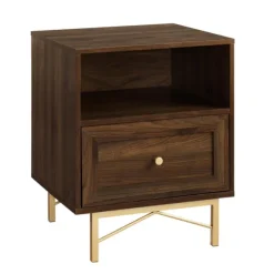 Dark Walnut Wood Open Cubby Nightstand-Kirkland's Home Cheap