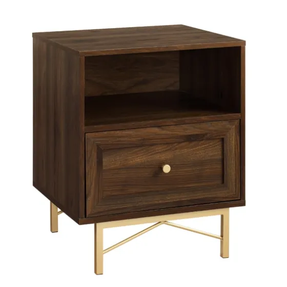 Dark Walnut Wood Open Cubby Nightstand-Kirkland's Home Cheap